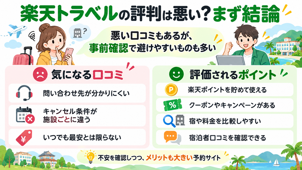 楽天トラベルの評判・口コミはどう